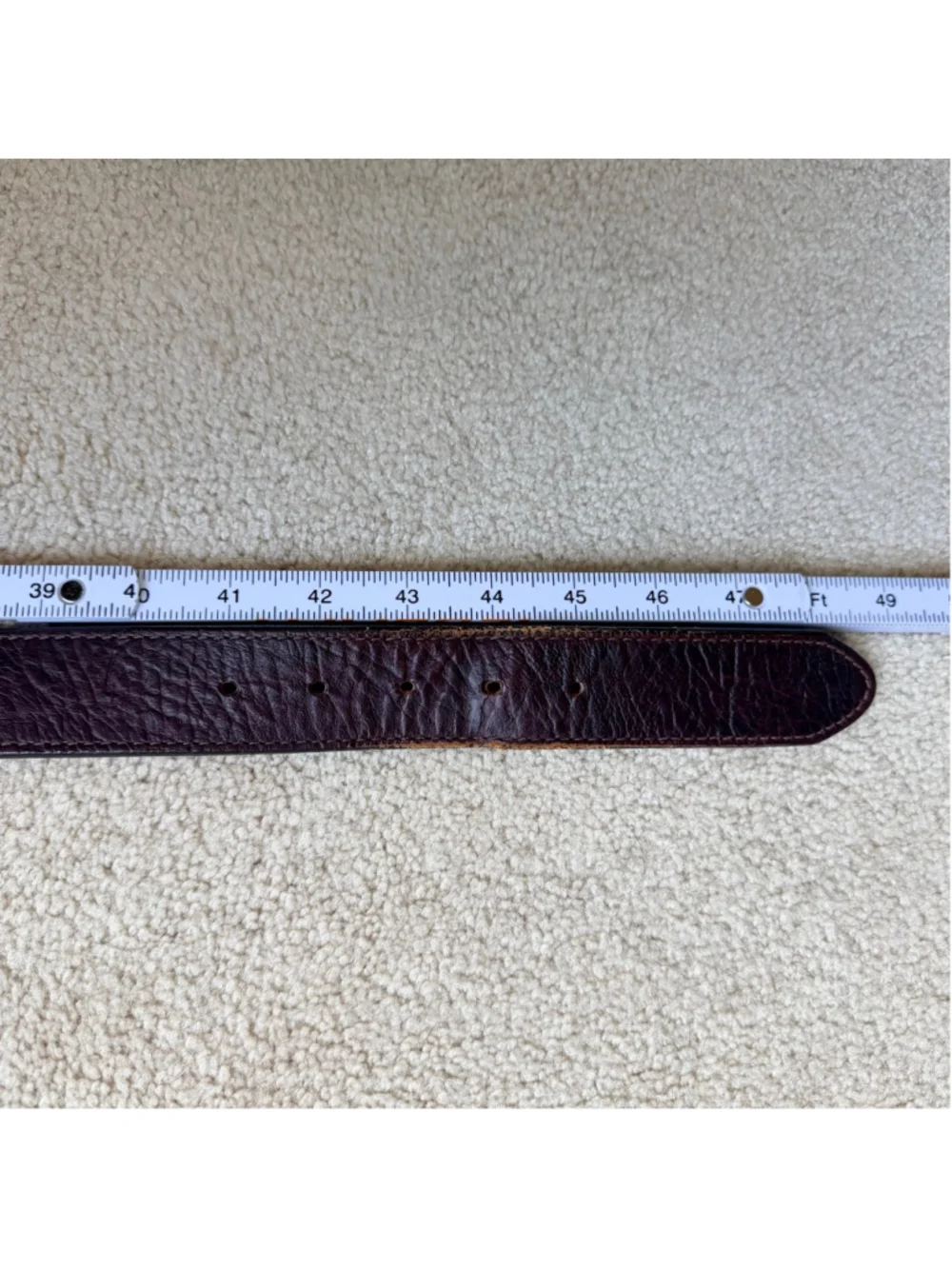 L.L.Bean Men's Brown Genuine Full Grain Leather Bullet Belt Size 42 USA Made